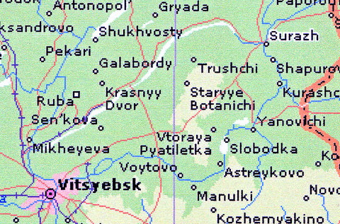Map of the Surazh area